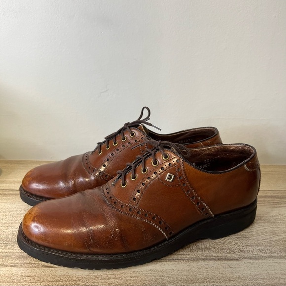 FootJoy Brown Leather Oxford Golf Shoes Size 9 Style 55202 - Picture 2 of 6